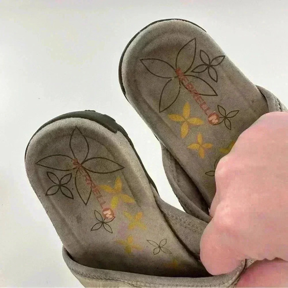 Merrell silver lining womens sandals 6 37 beige yellow suede walking outdoors - Picture 12 of 13